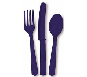 Unique Party Donkerblauw Bestek 18-delig Unique Party Donkerblauw Bestek 18-delig