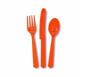 Unique Party Orangefarbenes Besteckset, 18-teilig