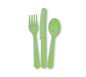 Unique Party Lime Groen Bestek 18 delig Unique Party Lime Groen Bestek 18 delig