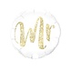 Folienballon „Mr“, glitzernd gold, 46 cm
