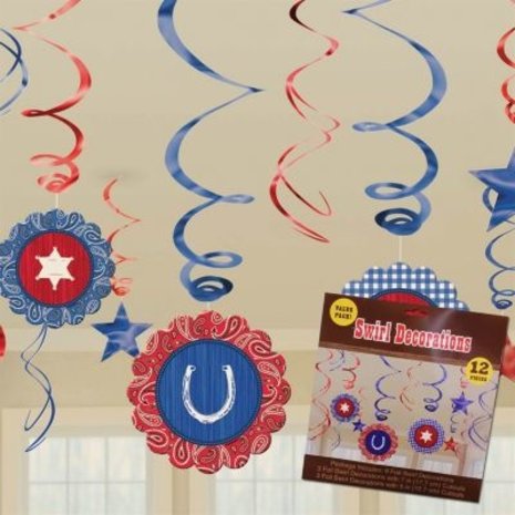 Hangdecoratie Western swirl | 12 stuks