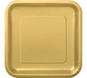 Unique Party Gouden Borden Vierkant 23x23cm | 14 stuks Unique Party Gouden Borden Vierkant 23x23cm | 14 stuks