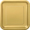 Unique Party Goldene quadratische Teller 23x23cm | 14 Stück