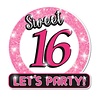 Paper Dreams Deurbord Sweet 16 ''Let's Party!'' 50cm | per stuk Paper Dreams Deurbord Sweet 16 ''Let's Party!'' 50cm | per stuk