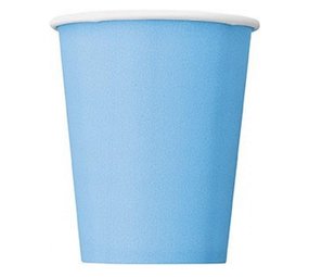 Unique Party Lichtblauwe Bekers 270 ml | 8 stuks Unique Party Lichtblauwe Bekers 270 ml | 8 stuks