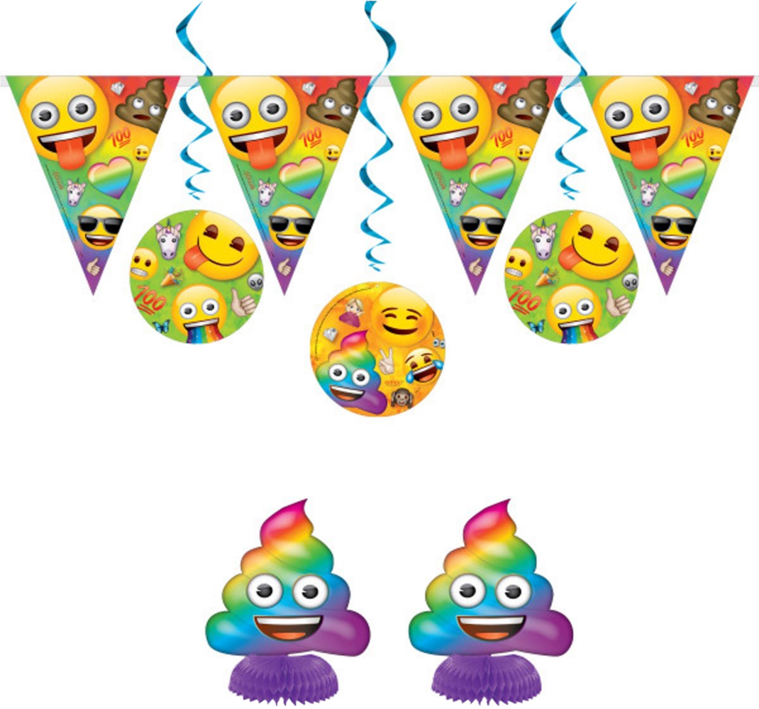 Rainbow Fun Emoji 7-piece decoration set