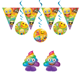 Regenbogen-Spaß-Emoji-7-teiliges Dekorationsset