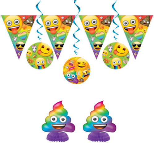 Ensemble de décoration 7 pièces Rainbow Fun Emoji
