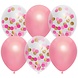 Haza - Witbaard Ballon rose mélangé avec confettis | 6 pièces