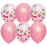 Haza - Witbaard Pink mix balloon with confetti | 6 pieces