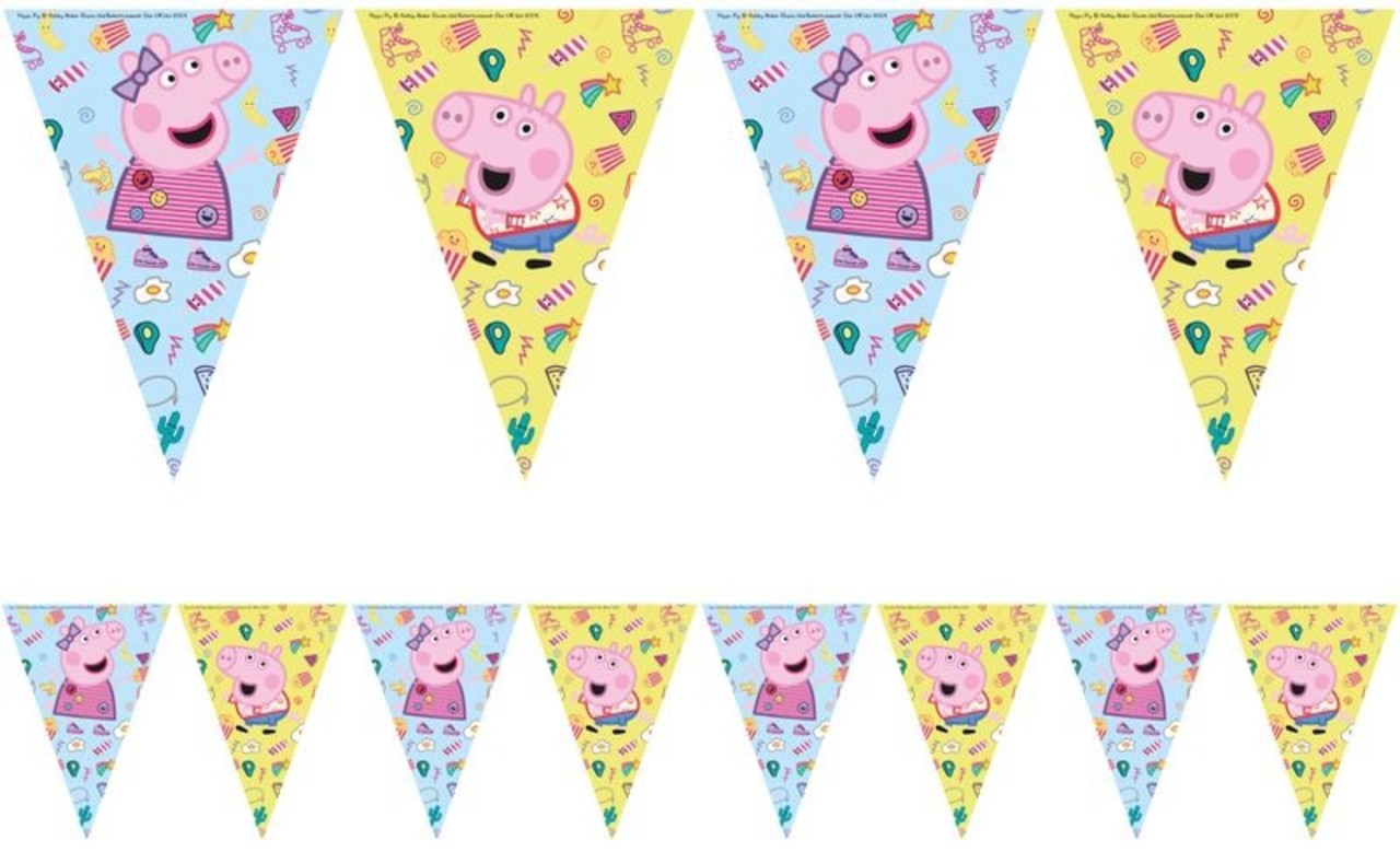 Procos Party Peppa Pig "Messy Play" Vlaggenlijn Slinger 2,3mtr | per stuk