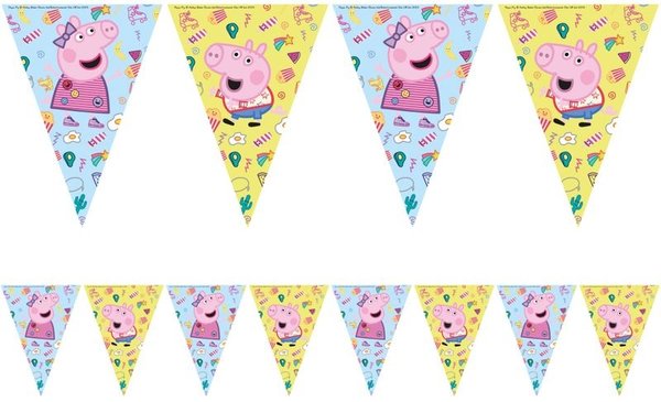 Procos Party Peppa Pig "Messy Play" Flag Garland 2.3 meters | per piece