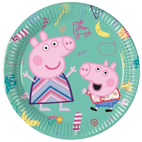 Procos Party Peppa Pig "Messy Play" Borden 20cm | 8 stuks