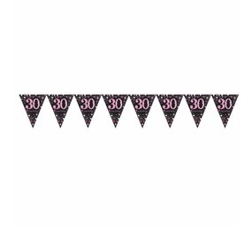 Amscan Flag Garland 30 Sparkling Black-Pink 4 m | per piece