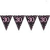 Amscan Flaggengirlande 30 Glitzernd Schwarz-Rosa 4 m | pro Stück