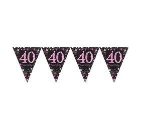 Amscan Vlaggen Slinger 40 Sparkling Zwart-Roze 4 mtr | per stuk Amscan Vlaggen Slinger 40 Sparkling Zwart-Roze 4 mtr | per stuk