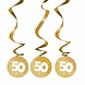 Gold round swirl decoration with 50 years, 3 pieces