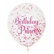 Birthday Princess Balloon with confetti 6 pieces