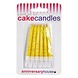 Bougies à gâteau jaune pailletées 6 cm | 12 pièces