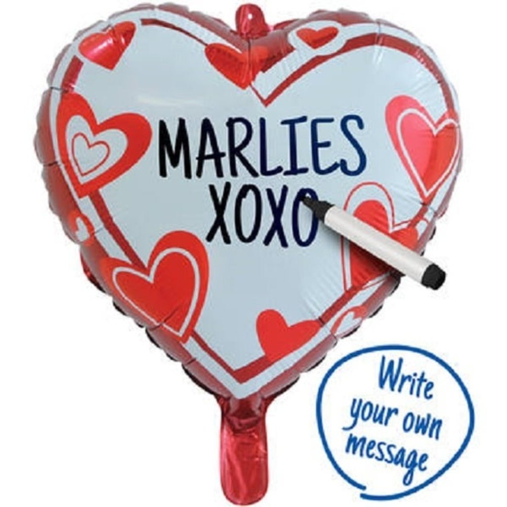 Ballon en aluminium en forme de cœur, personnalisable | 46 cm