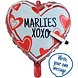 Ballon en aluminium en forme de cœur, personnalisable | 46 cm