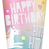 Unique Party Einhorn-Hurra-Tassen 250 ml | 8 Stück