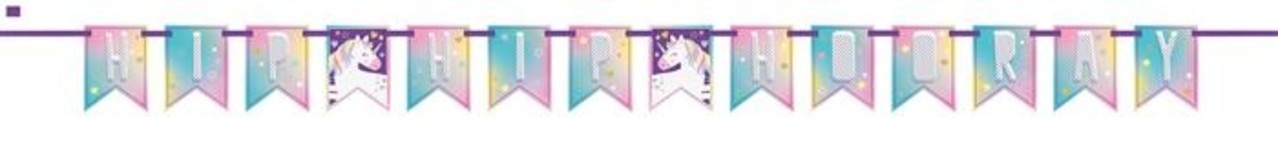 Unique Party Unicorn Hooray Letterslinger Happy Birthday 213cm | per stuk