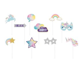 Unique Party Unicorn Hooray Photo Props | 10 stuks