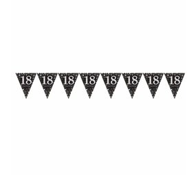 Flag garland 18 years Sparkling silver-gold Flag garland 18 years Sparkling silver-gold