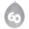 Haza - Witbaard Ballons 60 ans diamant argent 30 cm | 6 pièces