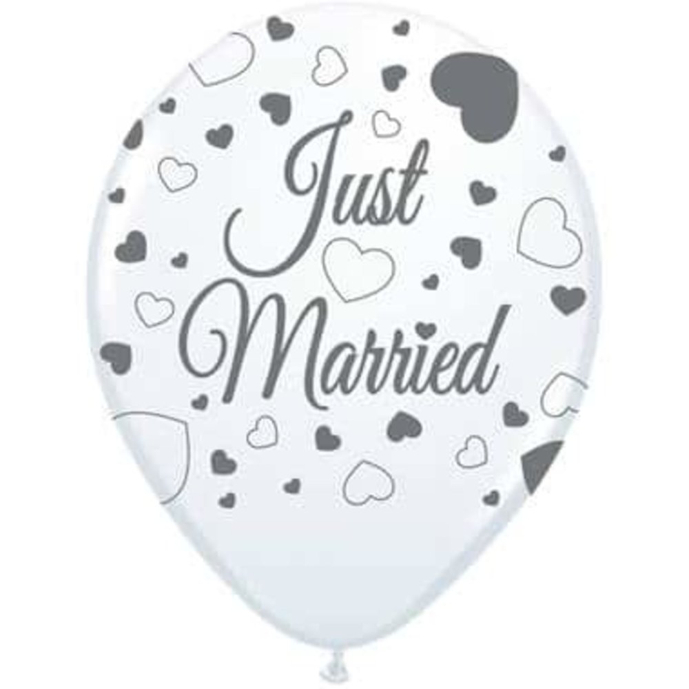 Folat Ballonnen Just Married Hartjes 30cm | 8 stuks