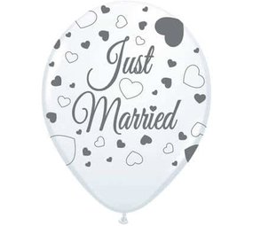 Folat Ballonnen Just Married Hartjes 30cm | 8 stuks Folat Ballonnen Just Married Hartjes 30cm | 8 stuks