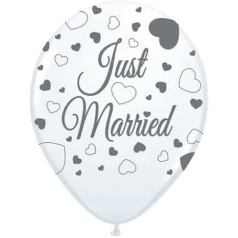 Folat „Just Married“-Herzballons, 30 cm | 8 Stück