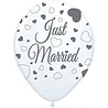 Folat „Just Married“-Herzballons, 30 cm | 8 Stück Folat „Just Married“-Herzballons, 30 cm | 8 Stück
