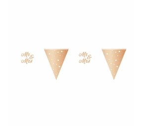 Folat Wedding bunting Mrs & Mr Rose Gold 6 m | per piece