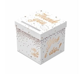 Wedding Card Box Mr & Mrs Rose Gold