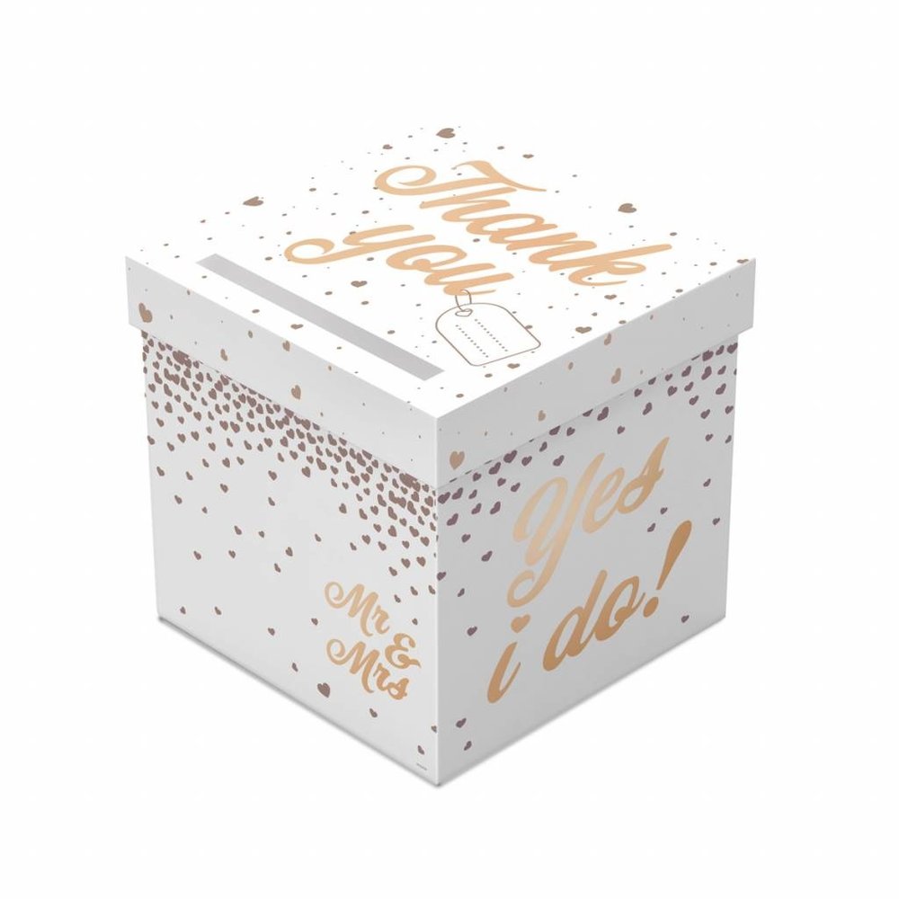 Wedding Card Box Mr & Mrs Rose Gold