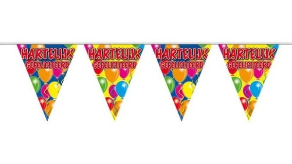 Folat Vlaggenlijn Hartelijk gefeliciteerd 10mtr | per stuk