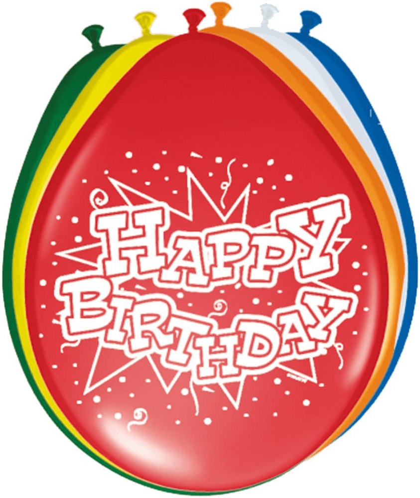 Folat Ballonnen Happy Birthday 30cm | 8 stuks