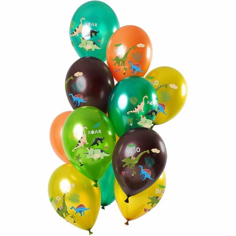 Folat Dino-Ballons, 30 cm | 12 Stück