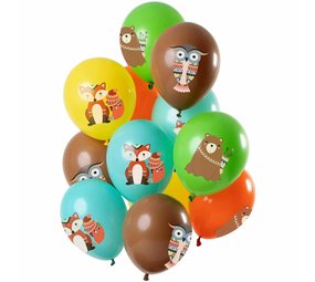 Ballon Bosdieren print 30cm | 12 stuks Ballon Bosdieren print 30cm | 12 stuks