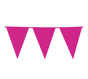 Flag garland XL magenta - pink plastic | 10 meters