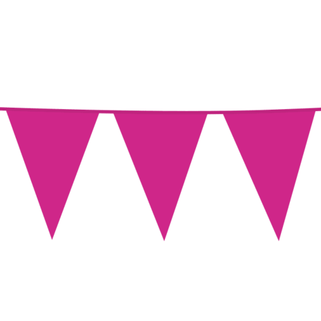 Flaggengirlande XL, magenta-rosa, Kunststoff | 10 Meter