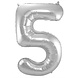 Ballon folie 5 zilver | 86 cm Ballon folie 5 zilver | 86 cm