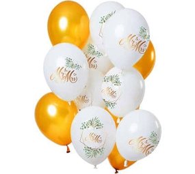 Folat Hochzeitsballon-Set „Herr & Frau“ | 12 Stück
