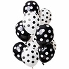 Folat Schwarz-weiße Luftballons mit Punkten, 30 cm | 12 Stück Folat Schwarz-weiße Luftballons mit Punkten, 30 cm | 12 Stück