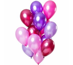 Pink-purple metallic balloon set | 15 pieces
