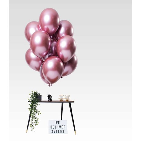 Ensemble de ballons miroir rose chromé | 12 pièces