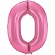 Ballon folie 0 roze metallic mat | 86cm Ballon folie 0 roze metallic mat | 86cm