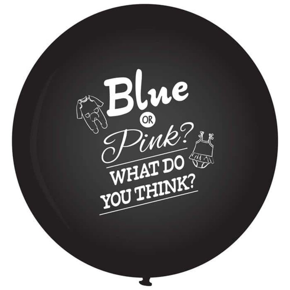 Haza - Witbaard Ballon XXL Gender Reveal 90cm | per stuk Haza - Witbaard Ballon XXL Gender Reveal 90cm | per stuk